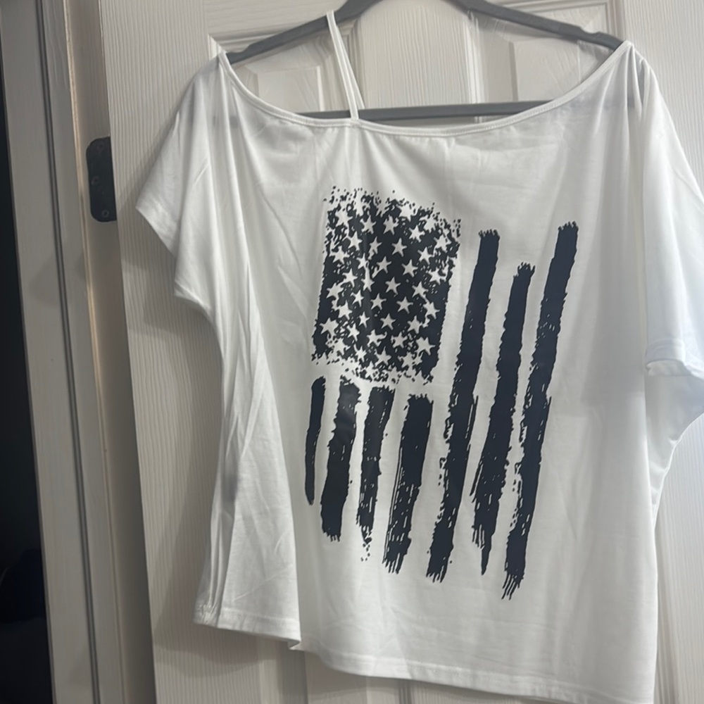 Women's White Graphic Top